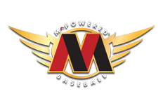 m powered bats logo